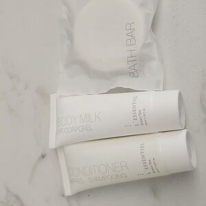 Conditioner, body milk, and bath bar